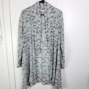 Masai Top Womens M Muted Colors Kimono Pockets Casual Open Front Longline